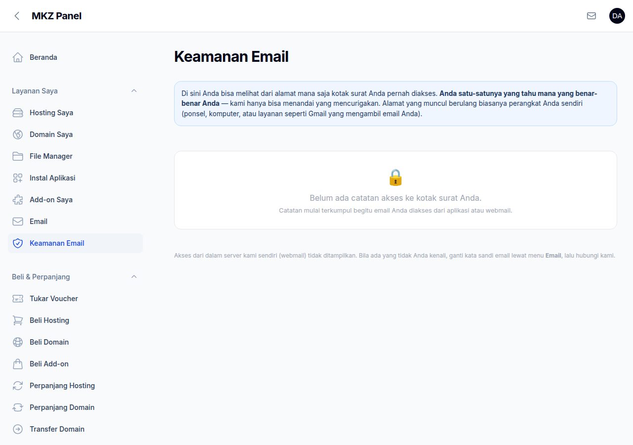 Halaman Keamanan Email