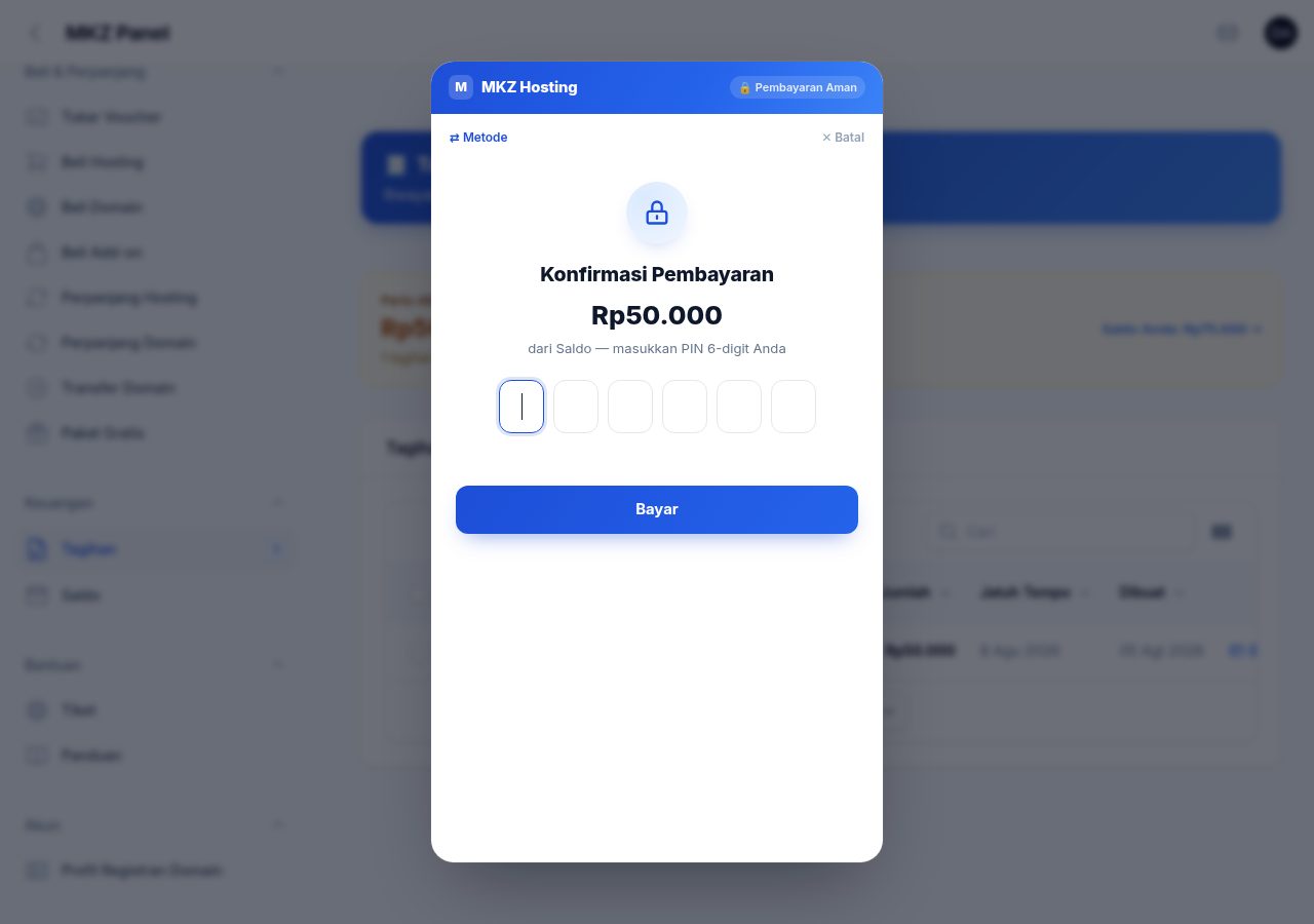 Layar masukkan PIN saldo