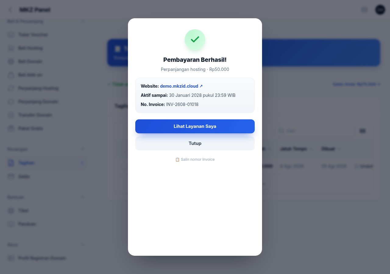Kartu Pembayaran Berhasil